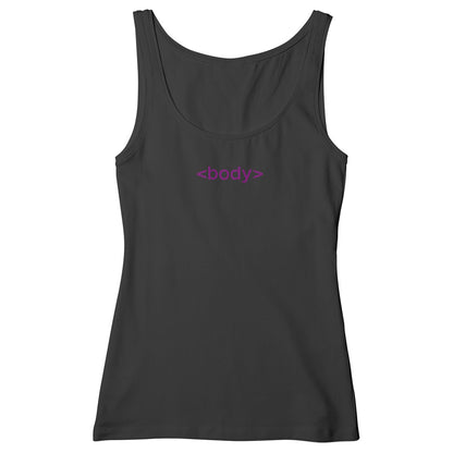 body tag organic cotton graphic tank top for women