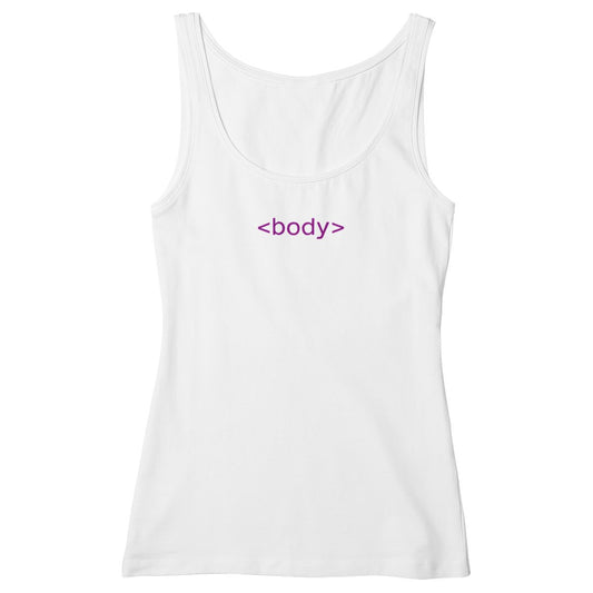 body tag organic cotton graphic tank top for women