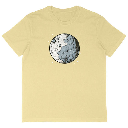 Cartoon Moon organic cotton oversized mens Tshirt